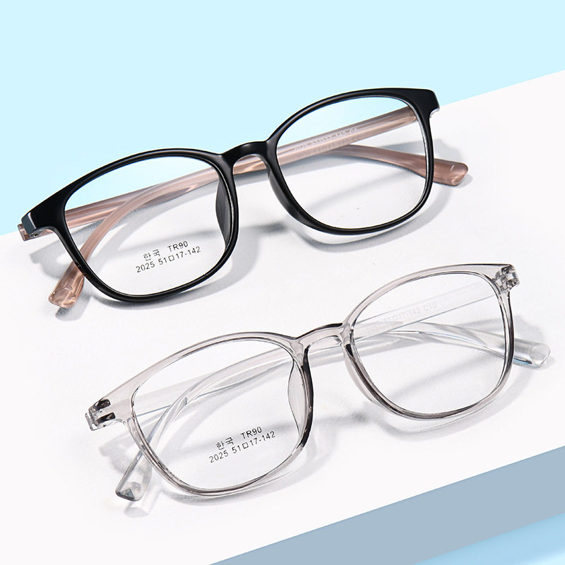 Ultra-Light Glasses Retro Large Frame Tr90 Glasses Frame for Men Can Be Equipped with Myopia Glasses Anti-Blue Light Danyang Glasses Discoloration