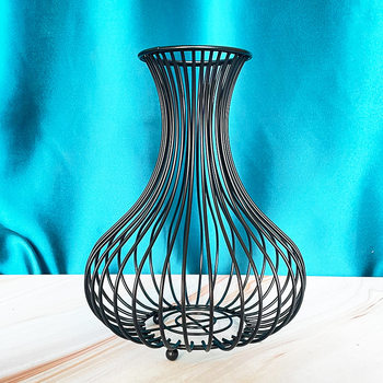 Factory Direct Sales Red Wine Bottle Cork Storage Basket Iron Vase Shape Ornaments Living Room Bar Craft Ornaments Wholesale