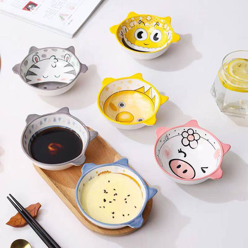 New cartoon small bowl porcelain dish small flavor dish small bowl dish two dollar store department store supply