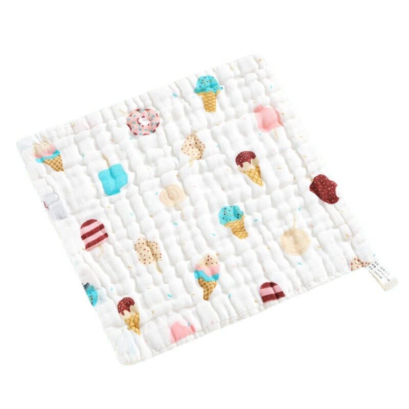 Class a High-Density Pure Cotton Seersucker Square Towel Six-Layer Small Handkerchief Absorbent Baby Towel Wholesale Children's Towel Wholesale