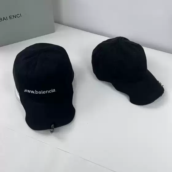 B New Style Lettered Washed Cotton Baseball Cap with Metal Decoration and European Letter Embroidery Fashion Hat