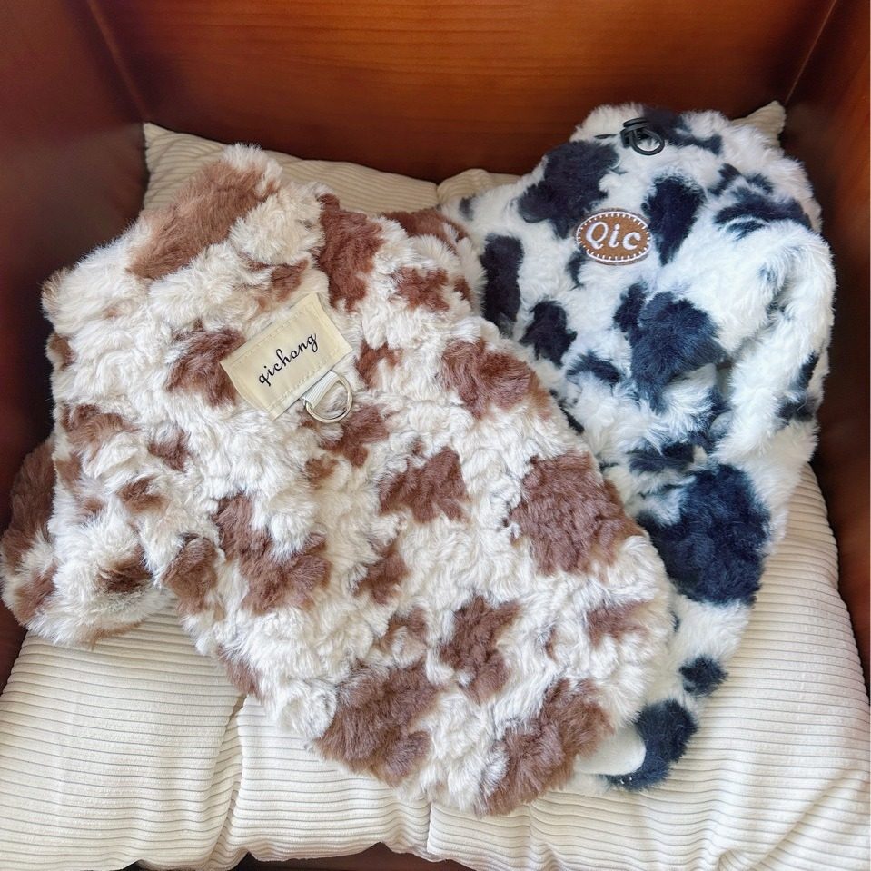 Ins Pet Dog Dog Clothes Autumn and Winter Thickened Cotton Clothes Teddy Bixnary Bear fleece-lined Warm Plush Jacket