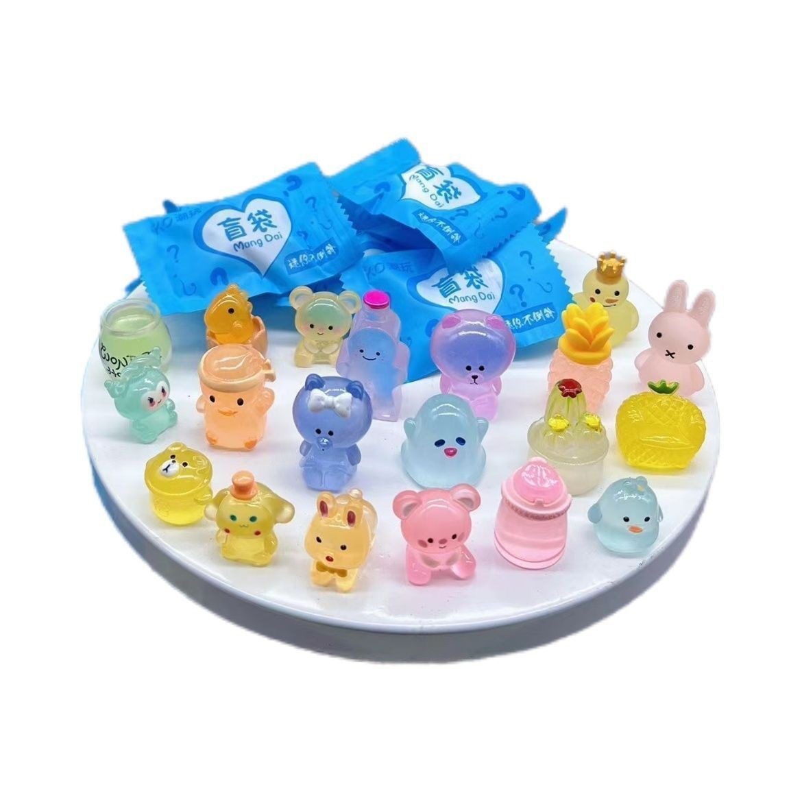 Luminous Blind Bag Small Animal Cute Mini Small Ornaments Luminous Simulation Animal Resin Small Gift Stereo Blind Bag