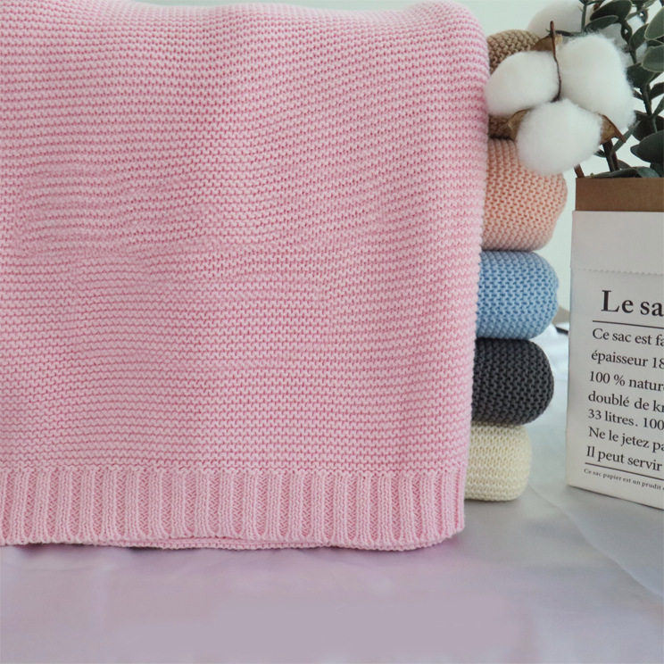 Nap Blanket Woven Embroidered Stroller Blanket Quilt Knitted Cotton Logo Warm and Soft Home