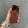 New Orange Suitable for Iphone17 Mobile Phone Case Apple 17Promax Magnetic Simple High-End Sense 16 Fine Holes for Men