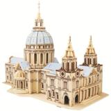 3d деревянная имитационная модель собора Святого Павла Интеллектуальная игрушка DIY трехмерная деревянная головоломка-пазл оптом