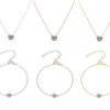 18K gold plated White high carbon diamond Classic four claw 2 Karat simulation Diamond women's fresh simple clavicle chain pendant necklace