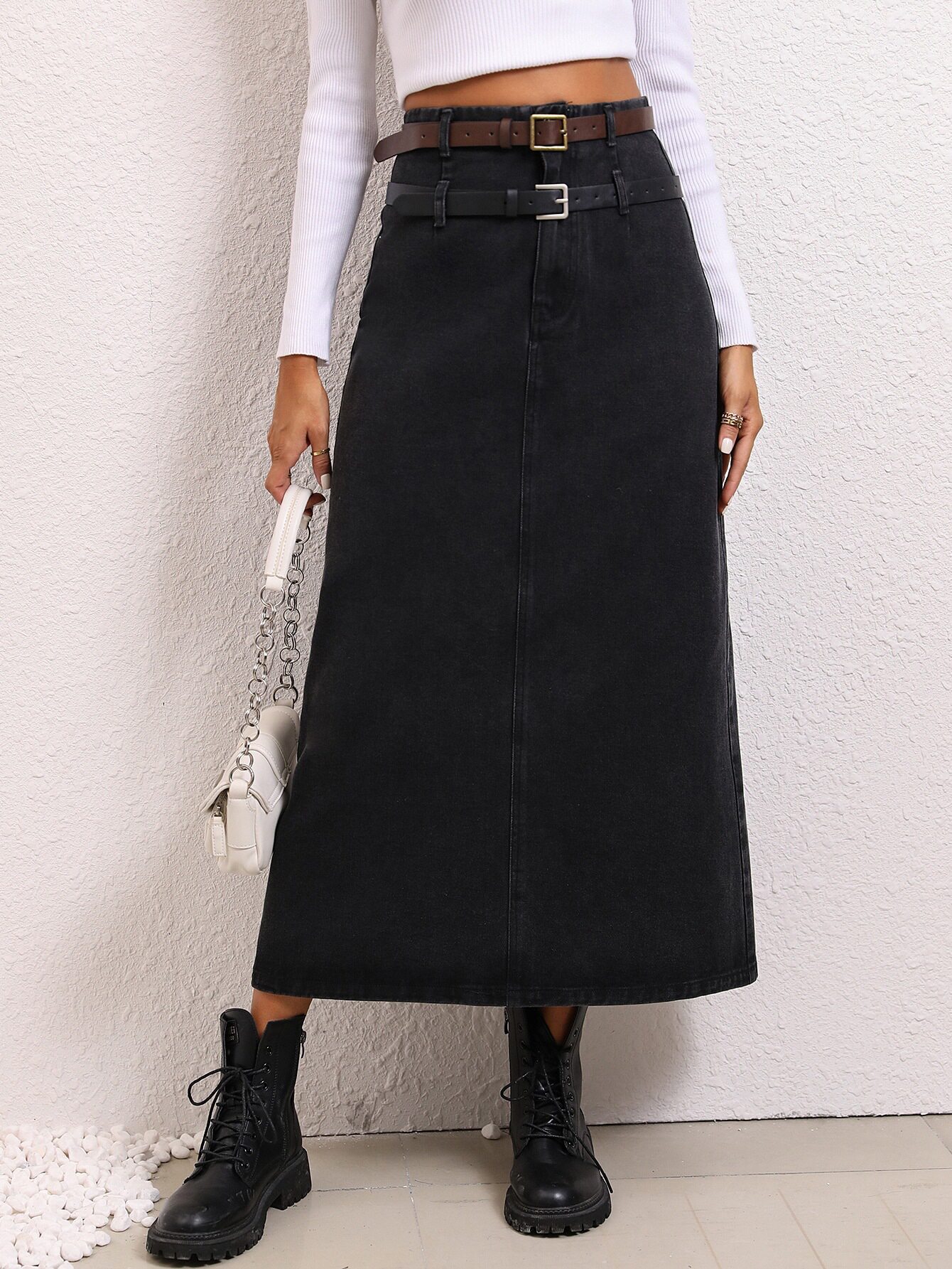 A Line Denim Skirt Comfortable Slim Fit Versatile Casual Wear for Women Wholesale Available