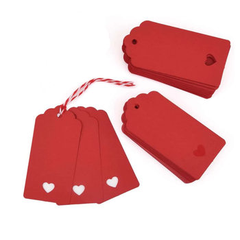 Cross-border factory goods cowhide Red Black White Valentine's Day love tag baby party birthday tag wholesale