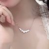 Smile Necklace Women's New Shiny Imitation Moissanite Zircon Pendant Necklace Fashion Light Luxury High-end Elegant Jewelry