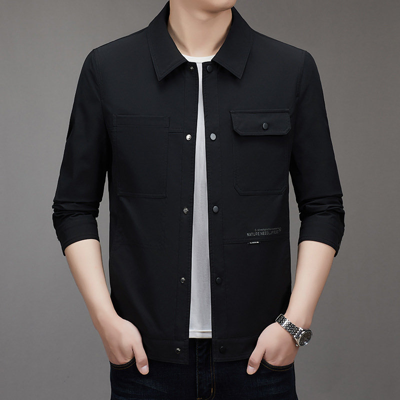 Áo Khoác Nam Kín Cổ Hàng Mùa Xuân Thu Đông Trung Niên