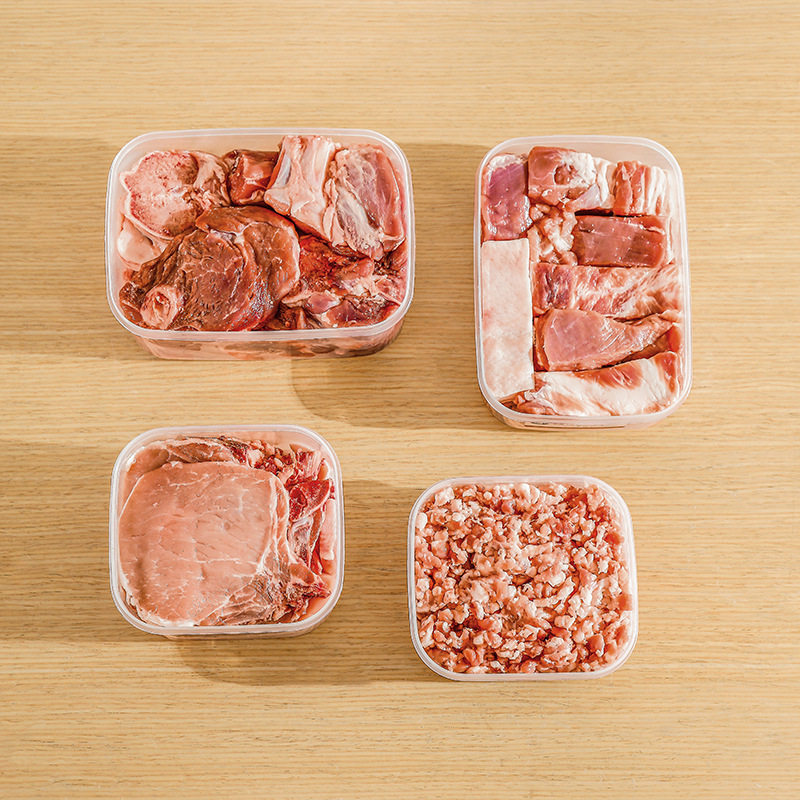 Crisper Box Rectangular Thickened Plastic Refrigerator Storage Box Microwaveable Frozen Food Sealed Sample Retention Box Commercial