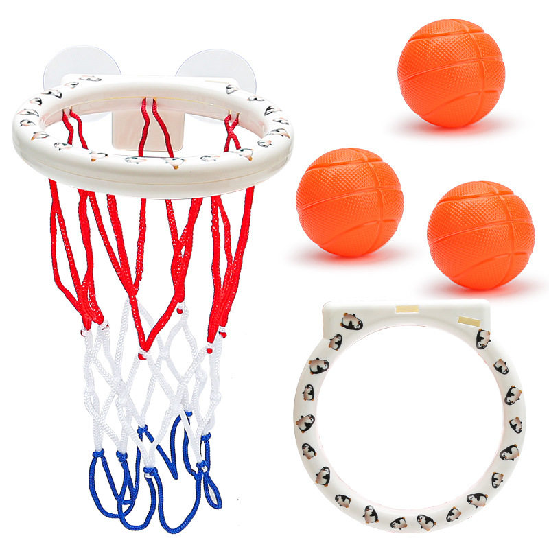 跨境婴儿浴室篮球 戏水吸盘洗澡投篮篮球框 宝宝儿童洗澡趣味玩具