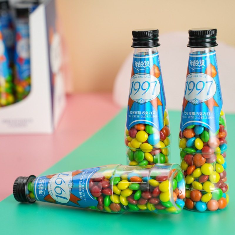 Colorful Chocolate Bean Wine Bottle mm Bean Cola Bottle Candy Snack Substitute for Cocoa Butter Kidsren's Sharing Food
