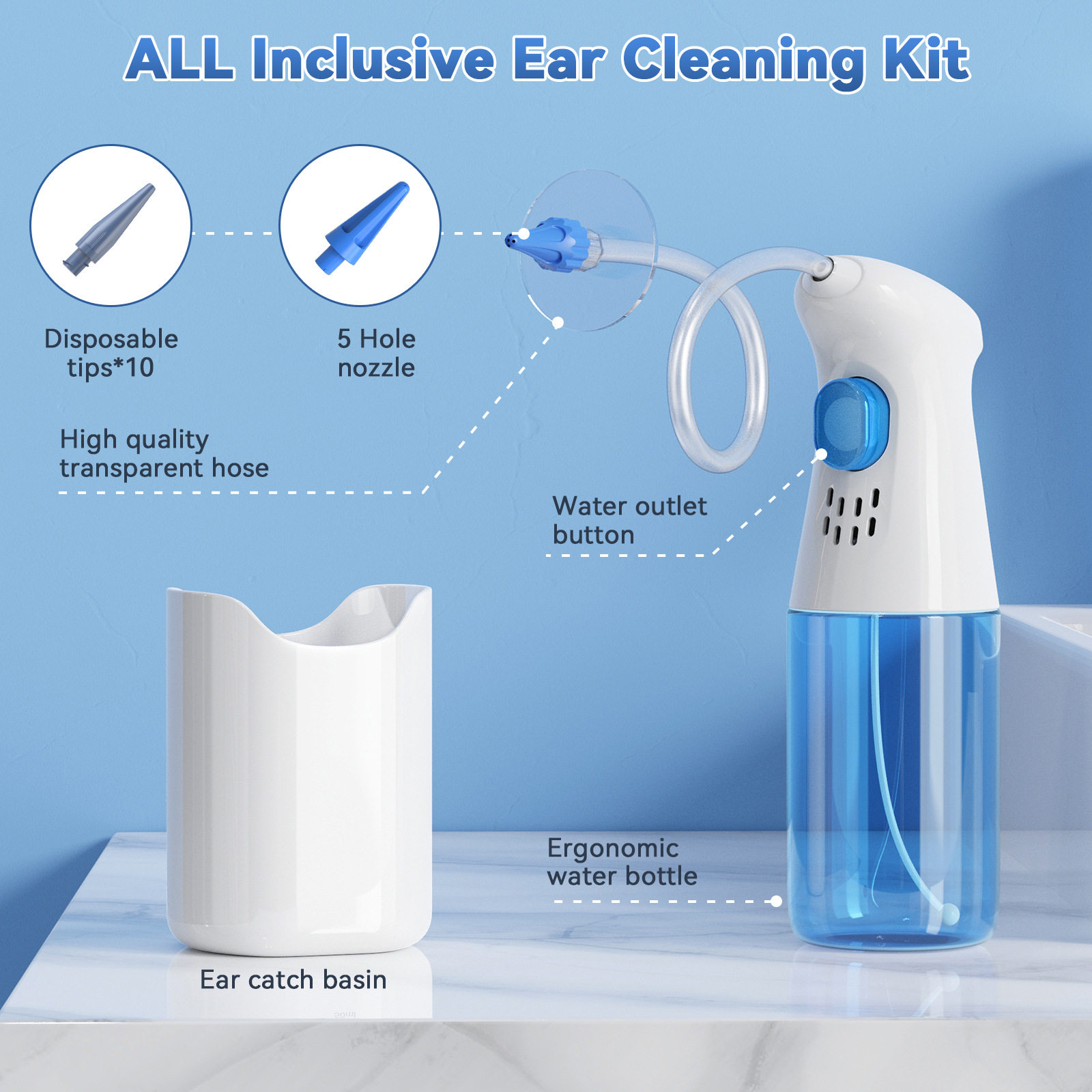 Cross-Border Hot-Selling Ear Cleaner, Ear Canal Cleaner, Ear Punch, Portable Manual Press, Household Cleaning Ear Spoon, Ear Cleaner