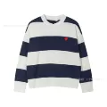 Baolan jianbai [a069 round neck large striped cotton gauze style]