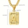European and American Electroplated 18k Real Gold Cuban Chain Figaro Chain Square English Capital Letter Pendant Necklace