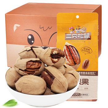 Three Squirrels Pecans 100g Healthy Nuts Dried Fruit Snacks Specialty Food Group Purchase Gift Healthy Snacks
