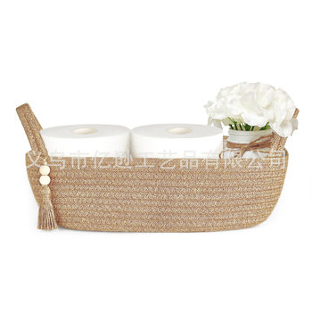 Cotton Thread Storage Basket Storage Basket with Handle Pendant Desktop Storage Woven Basket Sundry Storage Basket Laundry Basket