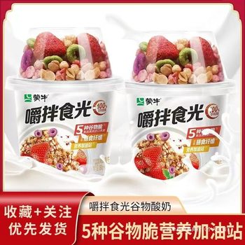 January 25 Mengniu Stir Yogurt Oatmeal Cereal Time Sour Milk Nut Fermented Milk Nutritional Breakfast Milk