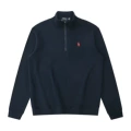 Navy blue red label