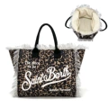 Leopard print canvas bag