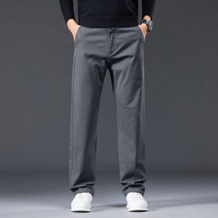Quần Dài Nam Cotton Dáng Suông Rộng Thoải Mái Màu Đen, Xám, Kem, Xanh Navy