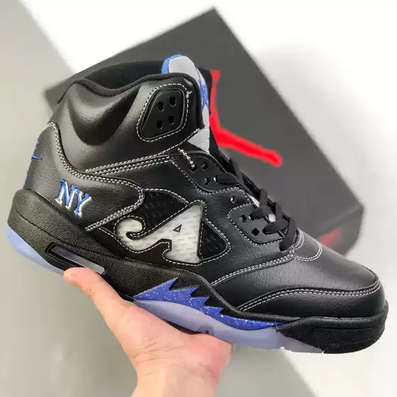 Putian Shoes Pure Original Aj5 Practical Basketball Shoes Men's Ny Collaboration Casual Sneakers Jordan 5 Wide Version Large Size Sports Shoes