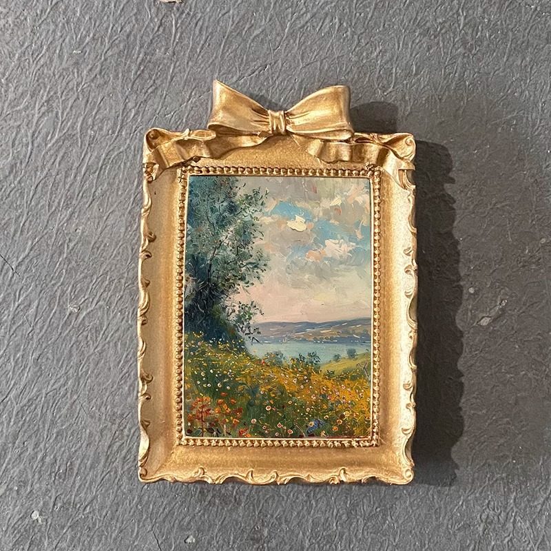 Cross-Border Popular European Bow Resin Photo Frame Picture Frame Rectangular Photo Frame Creative Hollow Table Wedding Retro