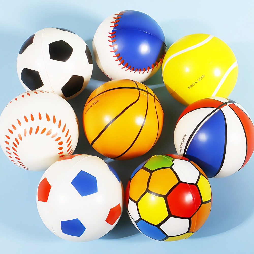 7cm Kidsren's Elastic Ball Pu Pressure Ball Sports Small Basketball Net Stick Football Cloud Sponge Foam Ball Toy