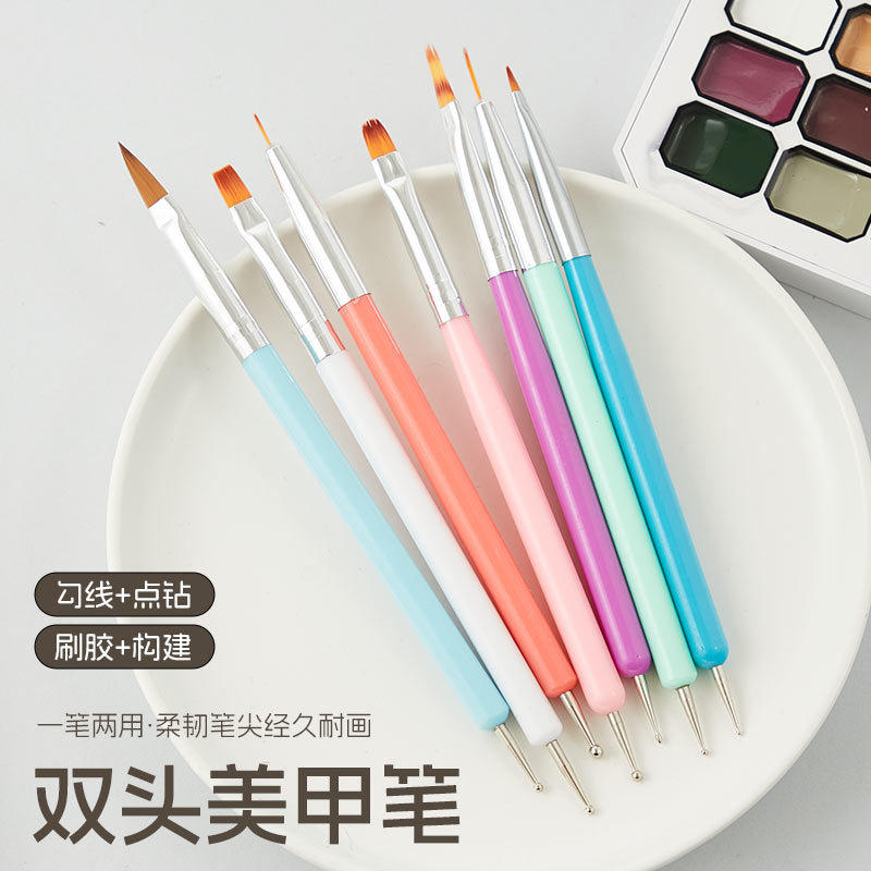 Cross-border wholesale nail art liner pen nail shop special brush tool nail pen Gouline pen phototherapy pen color painting pen