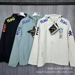 Brazil Team Jacket Neymar's Same Style Hooded Jacket Waterproof Brazil National Team Jacket Football Training Uniform