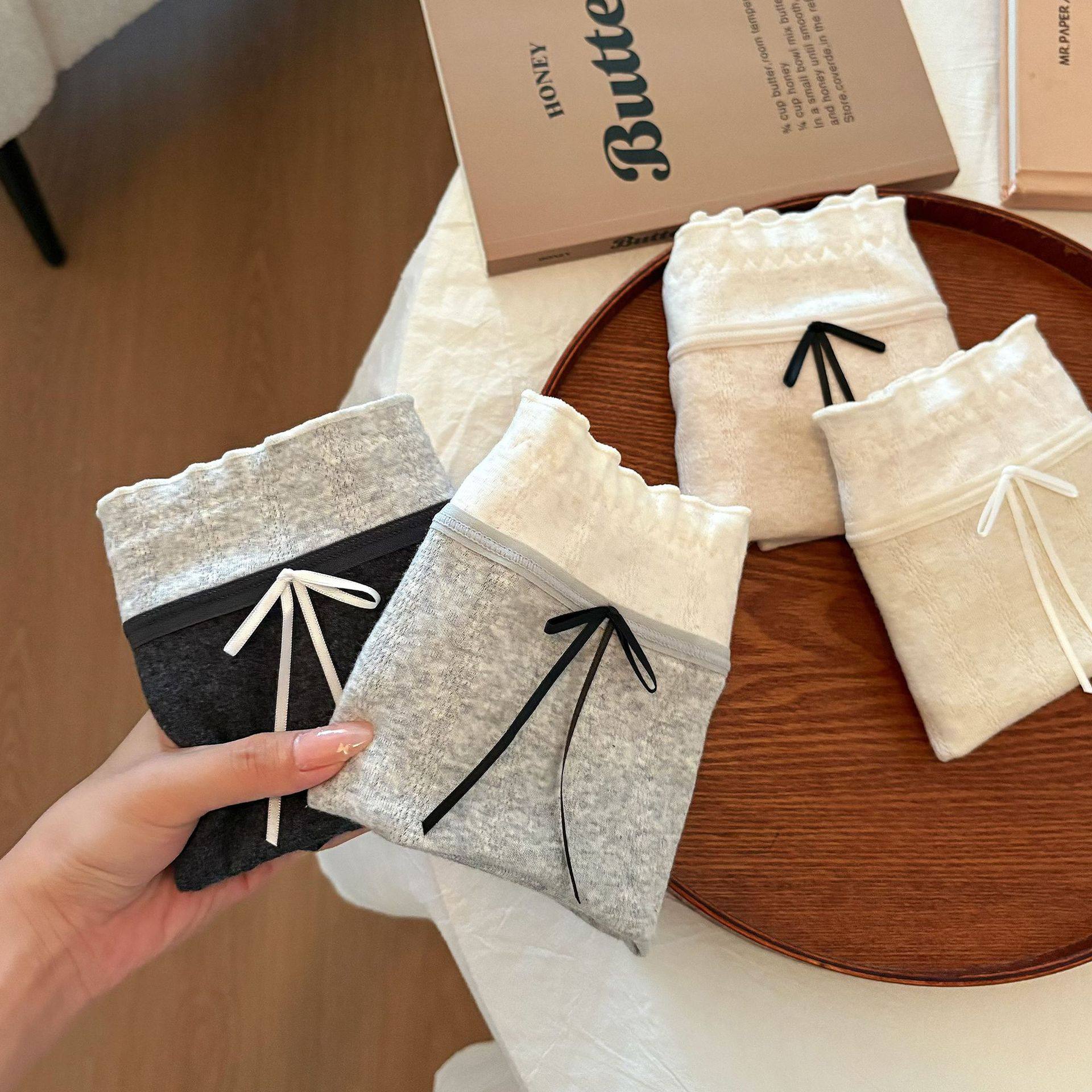 Matcha Girl Class a Baby Cotton Girl Ballet Style Lace Contrast Color Large Size 10A Antibacterial Crotch Mid-Waist Boxer Briefs