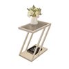 Living Room Sofa Side Table Changhong Glass Floor-Standing Storage Rack Iron Ultra-Narrow Bedside Table Small Narrow Corner Table
