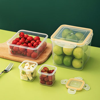 Kitchen Finishing Dust-proof Storage Box with Lid Transparent Refrigerator Storage Box Food Grade Plastic Food Preservation Box