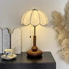 Mushroom Table Lamp Bedroom Bedside Lamp Retro Bauhaus Old Shanghai Study Decorative Ornaments Atmosphere Lamp Solid Wood Lamps