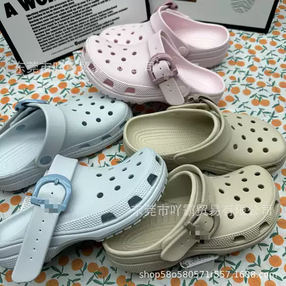 Classic Color Buckle Clogs with Adjustable Straps, Casual Slippers, Beach Shoes, Unisex Clogs