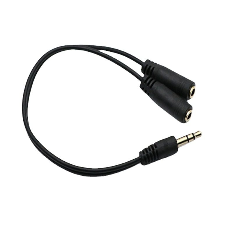 One-two audio cable headset adapter phone computer speaker 3.5 Revolution dual 3.5 female audio cable