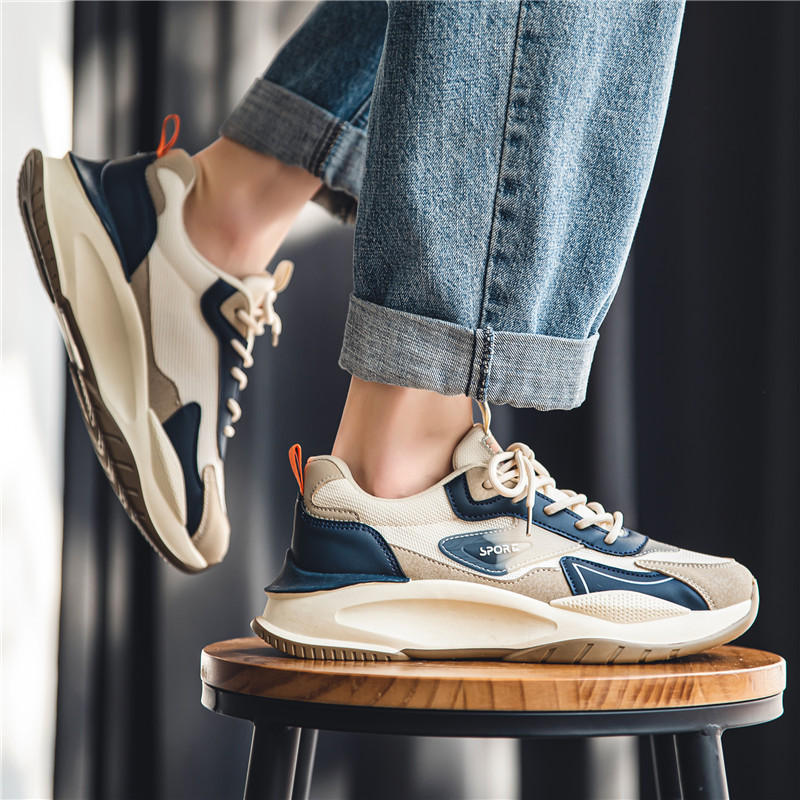 New Spring & Fall Thick-Soled Dad Shoes Men's Casual Versatile Sports Shoes Running Forrest Gump Retro Ins Trbottomy Shoes 7 undefined