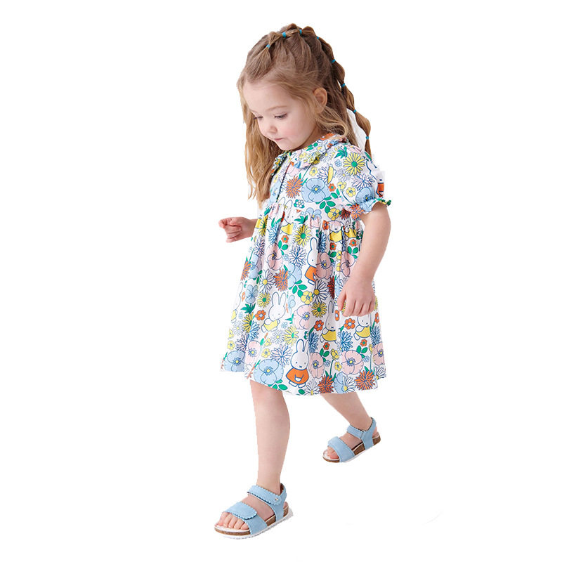 Custom-made Kids' Dress, New Summer Children's Clothing, Cartoon Printed Collared Cotton Girls' Dress