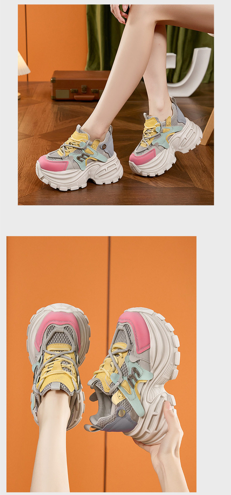 Giày sandal cao gót nữ hở mũi đế dày tăng chiều cao 2026 — Quả cầu, Xanh lá, Trắng chi tiết 13