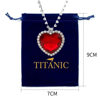 2025 Cross-Border New Ocean Heart Blue Necklace Women's European and American Style Titanic High-End Pendant