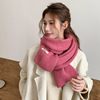 Wool pure scarf Japanese and Korean sweet solid color knitted shawl college style scarf TikTok live warm scarf
