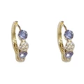 No. 68 zircon small earrings (thick real gold plating)