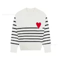 White [a33 round neck small stripe model]