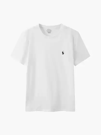 Cross-Border Trendy Brand Summer Pure Cotton Round Neck Slim-Fit Short-Sleeve Unisex Couple's Versatile Solid Color Embroidered Pony Logo T-Shirt