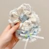 Fresh and Simple Lace Bow Floral Hair Tie 2025 New Elastic Hair Accessory Bun Hair Rope Hair Ornament