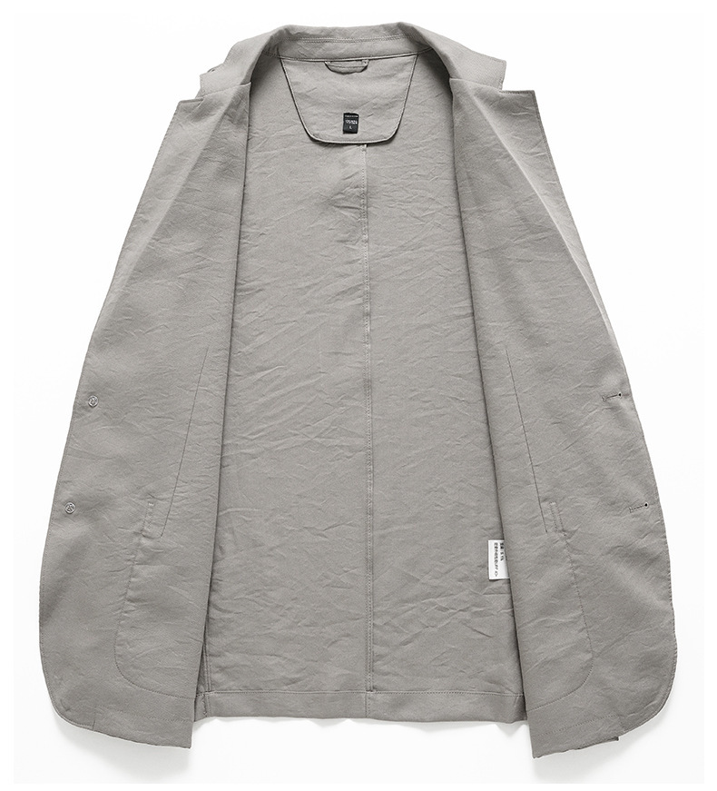 Áo blazer nam pha tencel lanh chống nắng mỏng nhẹ thoáng khí dáng ôm — Đỏ gạch, Màu xanh dương, màu xám, Xanh quân đội