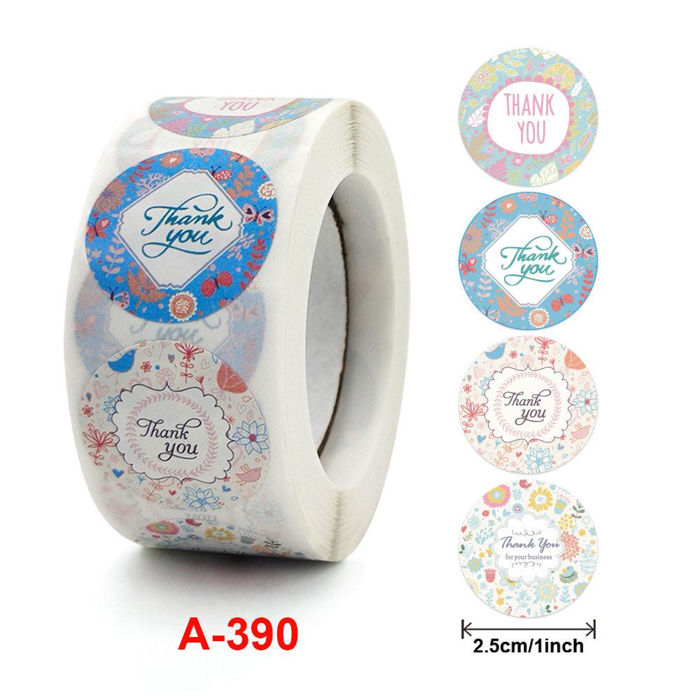 New wholesale roll flower handmade crafts decoration Thank you seal stickers envelope decoration sticker