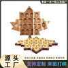 ​ Natural Solid Wood Maple Leaf Shape Devil's Egg Dinner Plate Creative Table Placement Props Thanksgiving Egg Tray
